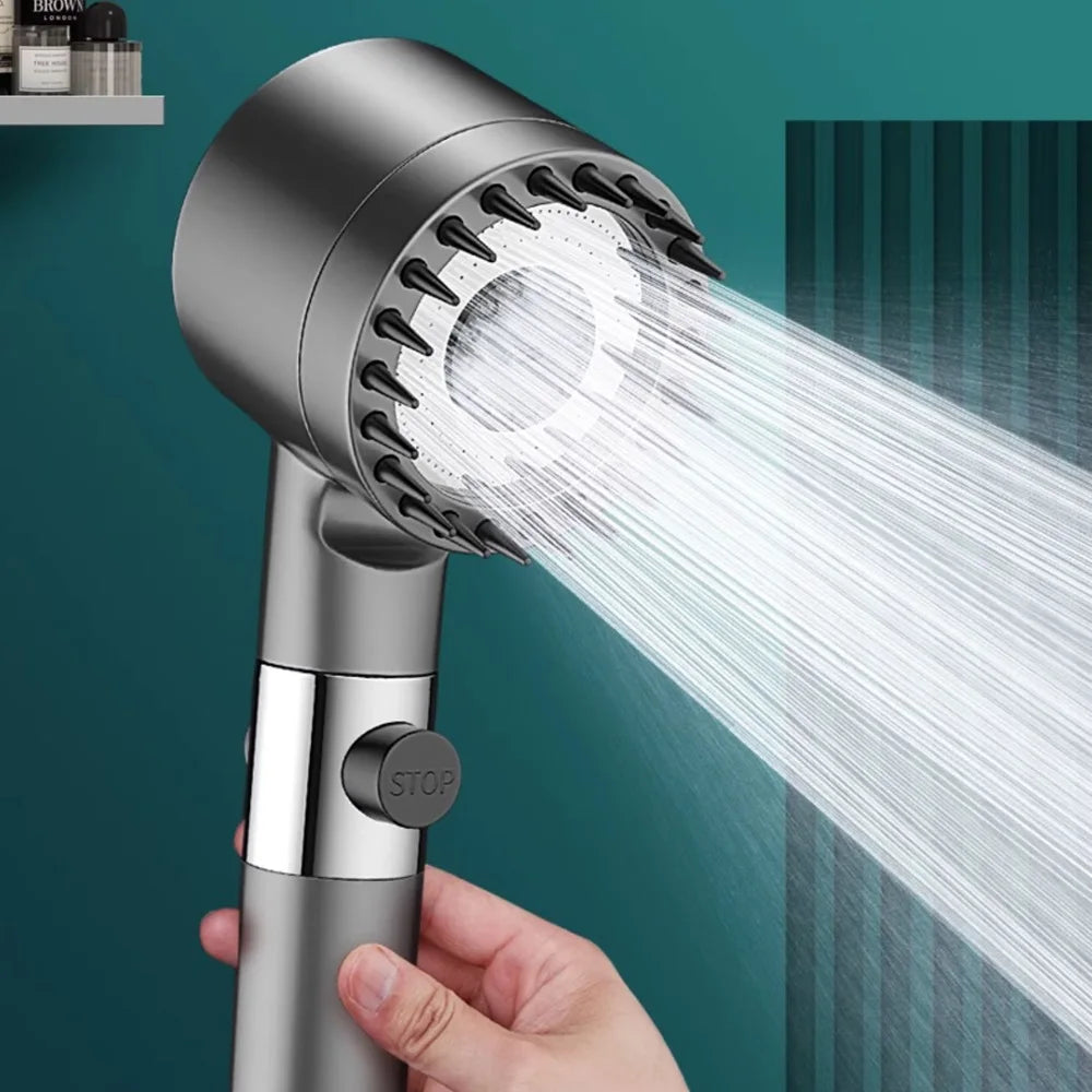 Hochdruck Duschkopf mit Filter – 3-Modi Strahl, Massagebürste & Regendusche für das Badezimmer