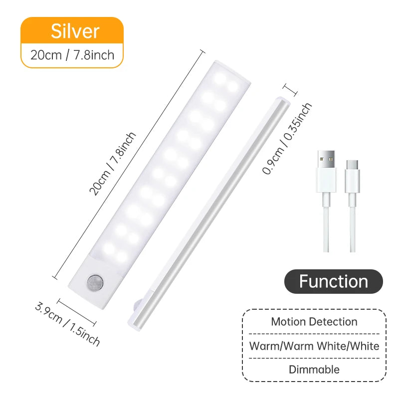 LED Sensor Nachtlicht – Wiederaufladbare Bewegungsmelder Lampe
