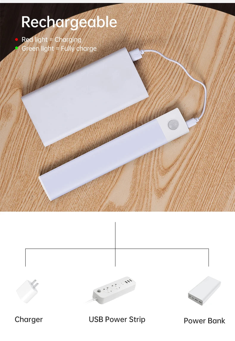 LED Sensor Nachtlicht – Wiederaufladbare Bewegungsmelder Lampe